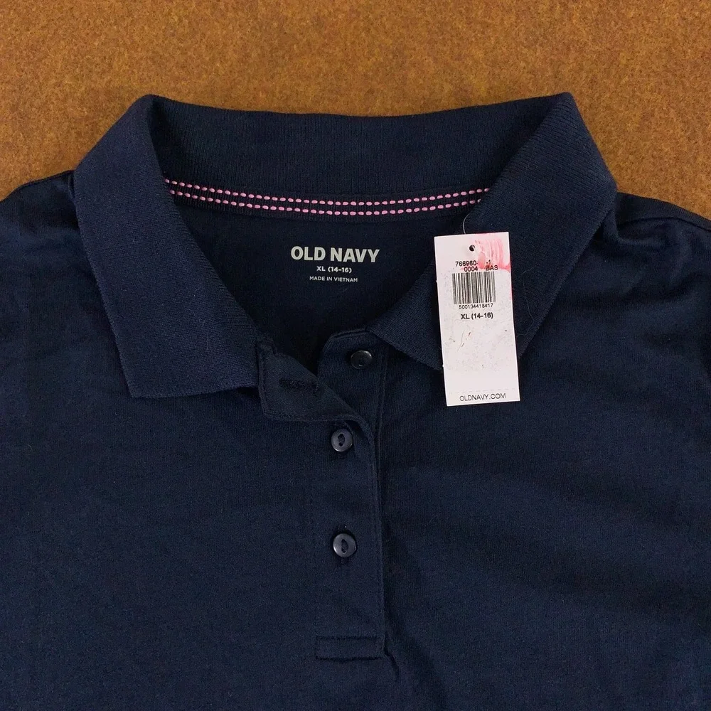 Old Navy Girls XL (14-16) Short Sleeve School Uniform Jersey-Knit Polo Shirt NWT